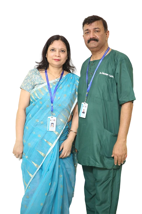 Dr. Anupam Gupta and Dr. Sushma Gupta — IVF and gynaecology specialists at Aakanksha Test Tube Baby Center, Agra